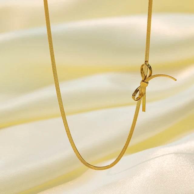 Aamara Bow Gold plated Necklace