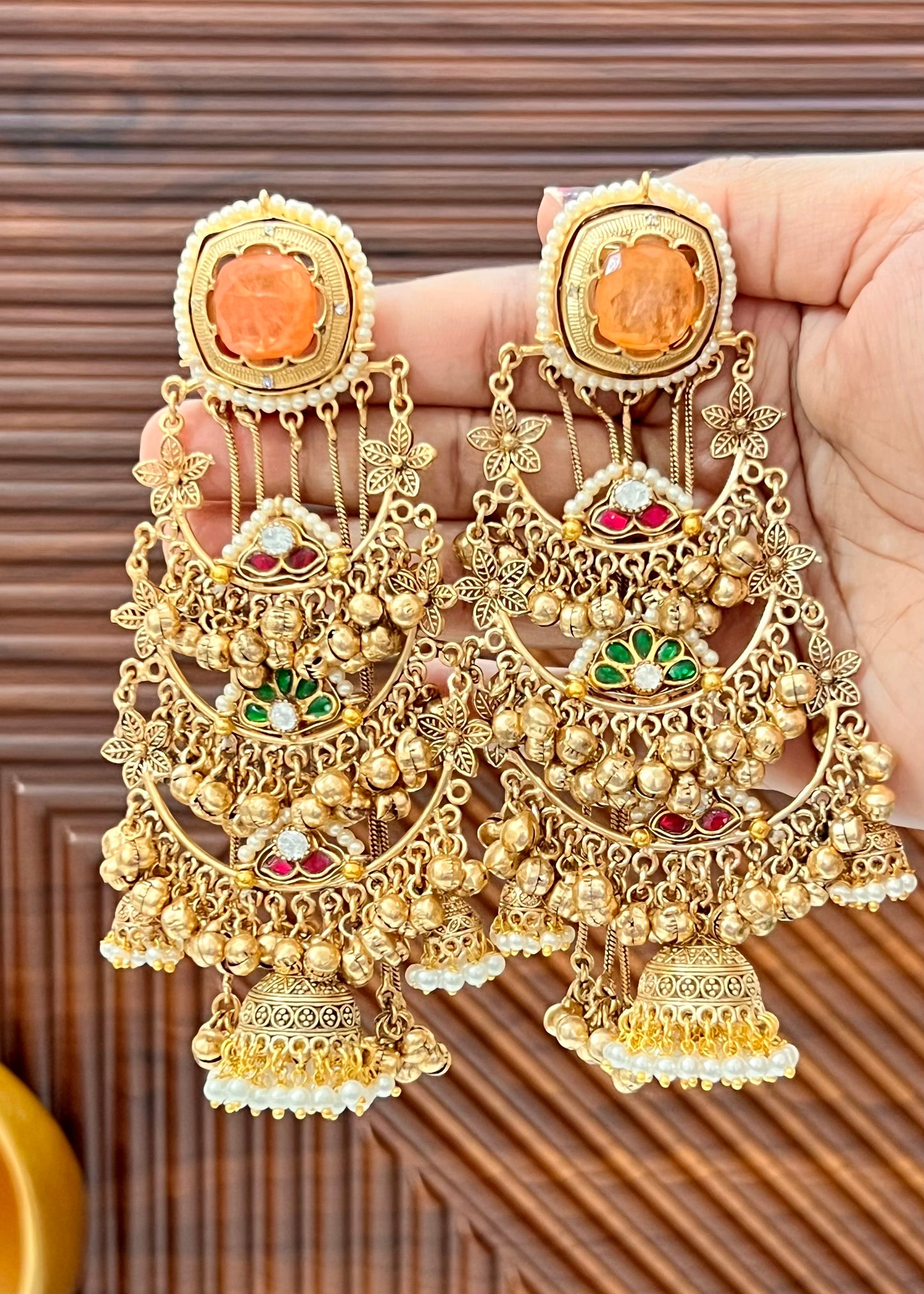 Mohini Gold Plated Fusion Jhumkas