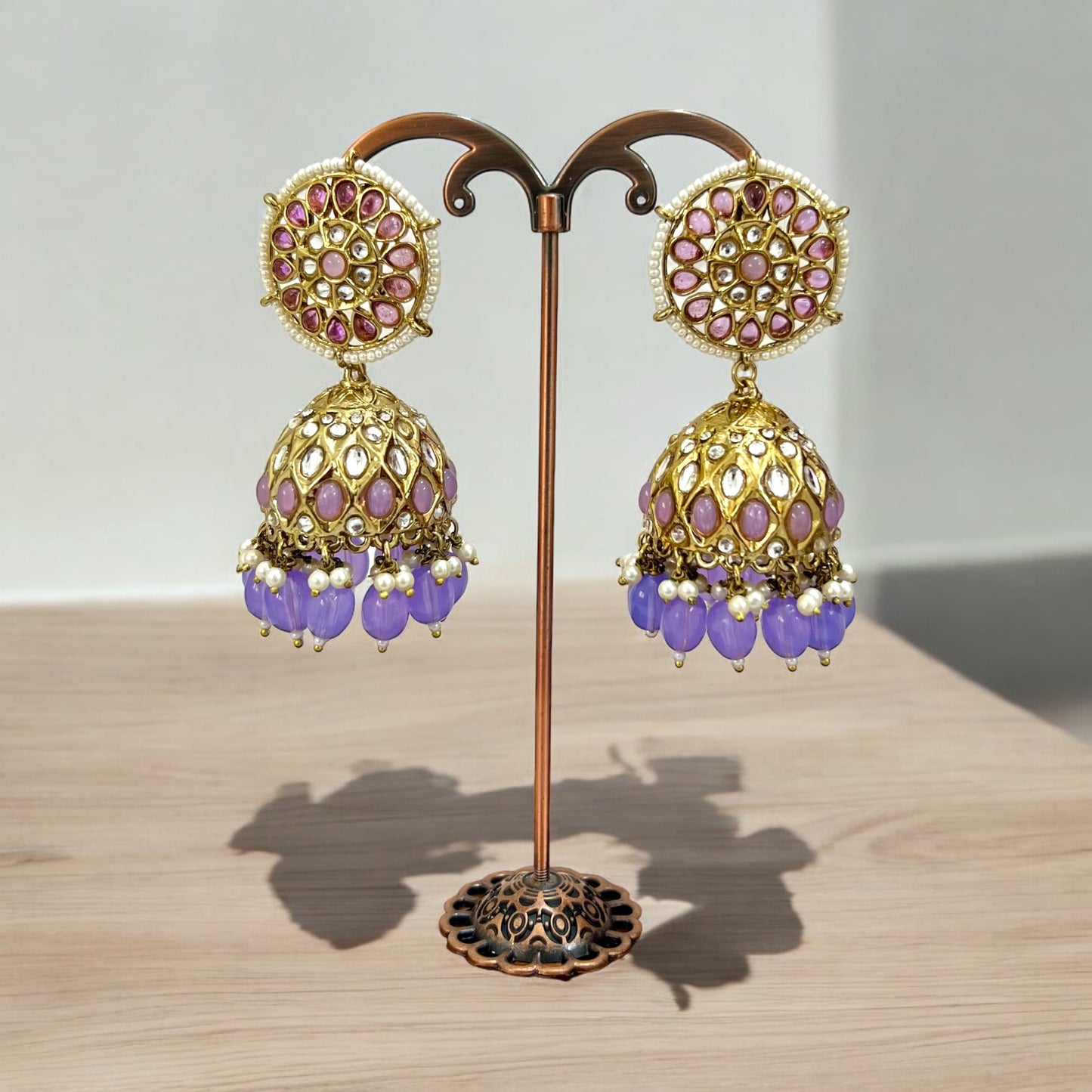 Sunaina Kundan Jhumkas with kaanchain