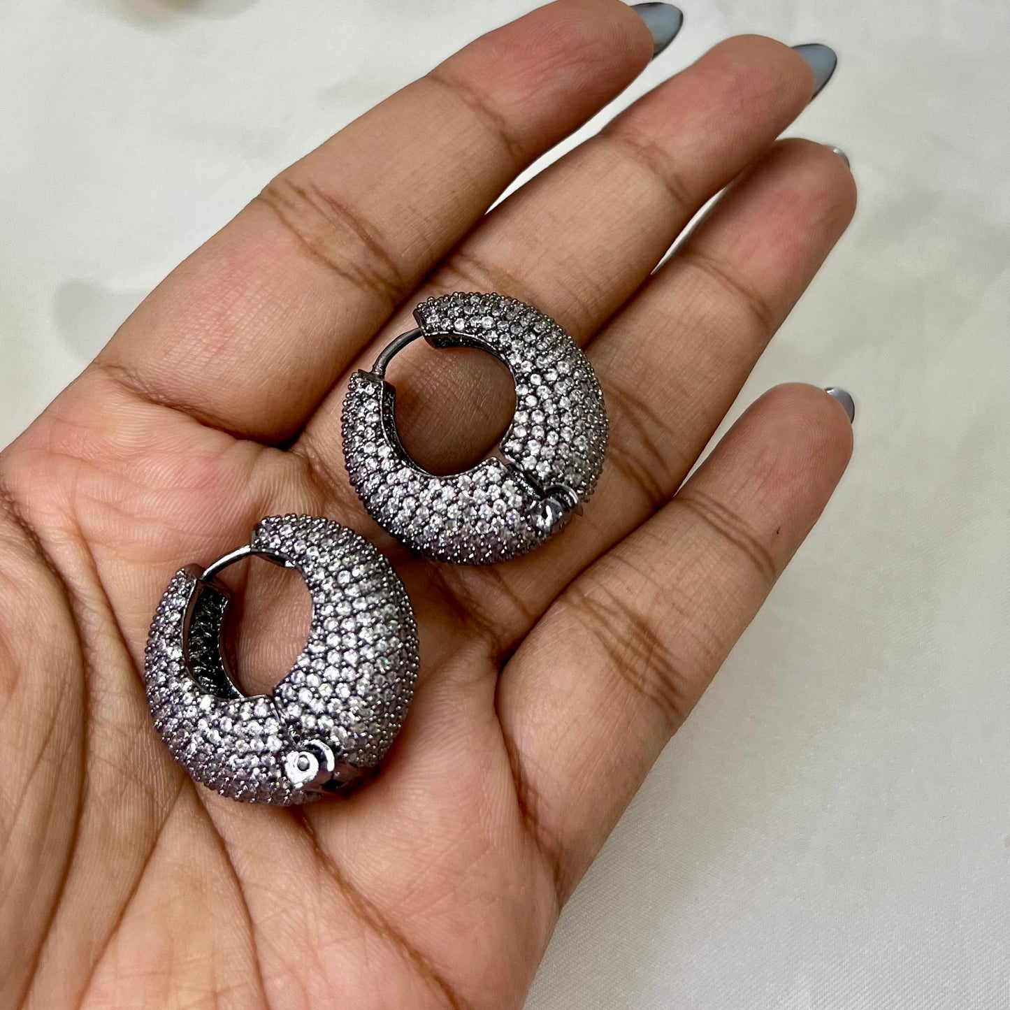 Charlotte American Diamond Hoops