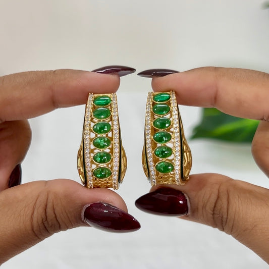 Naira Moissanite Kundan Hoops