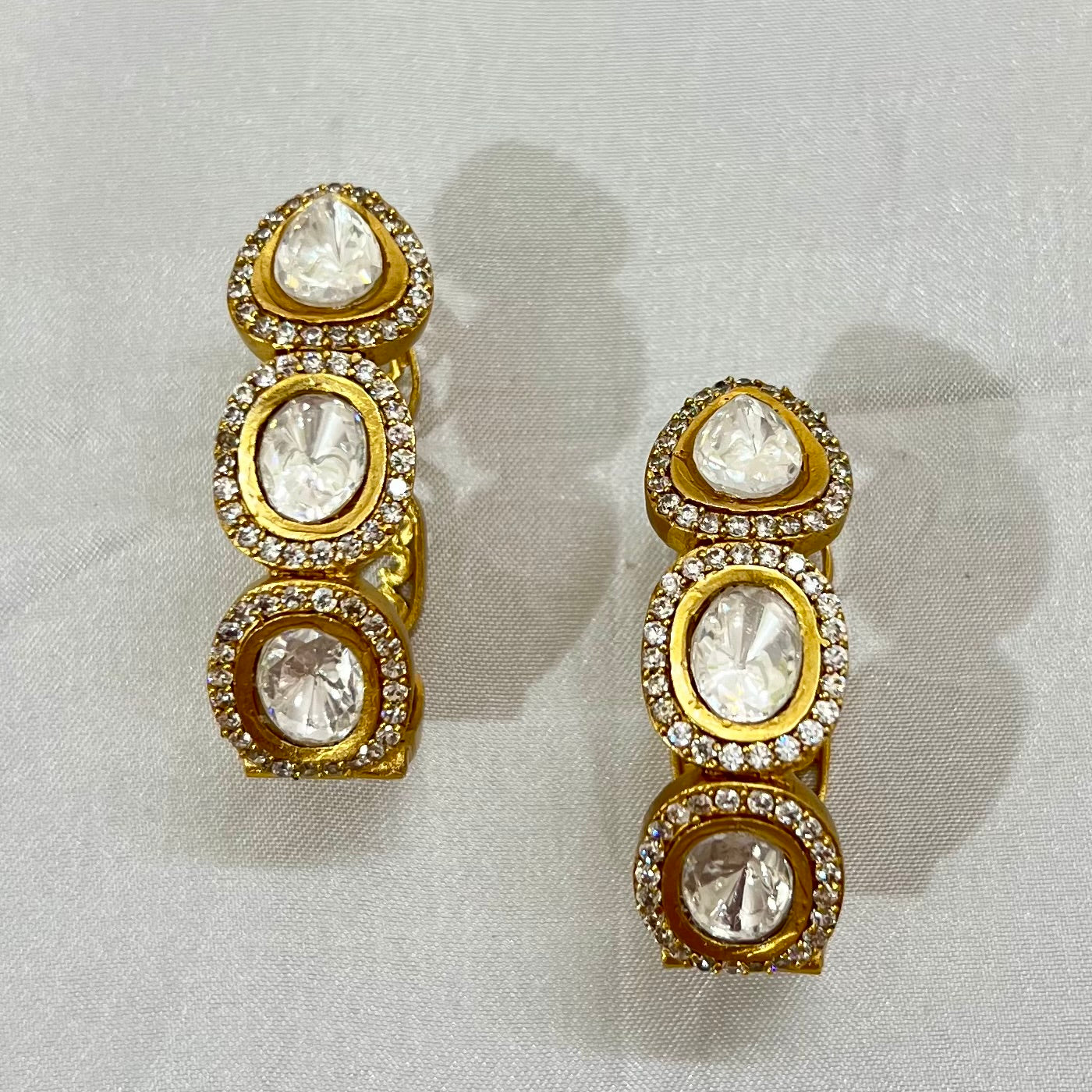 Meera Moissanite Kundan Hoops