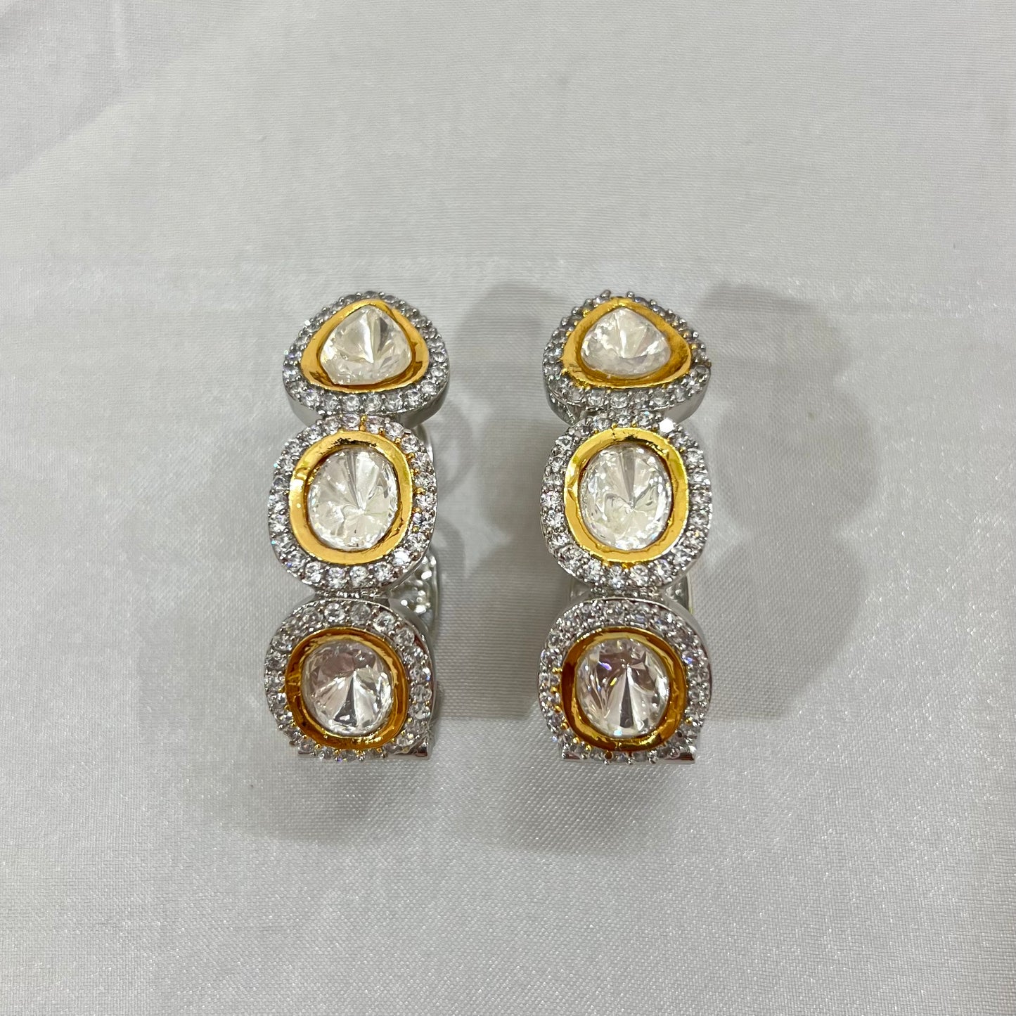 Meera Moissanite Kundan Hoops
