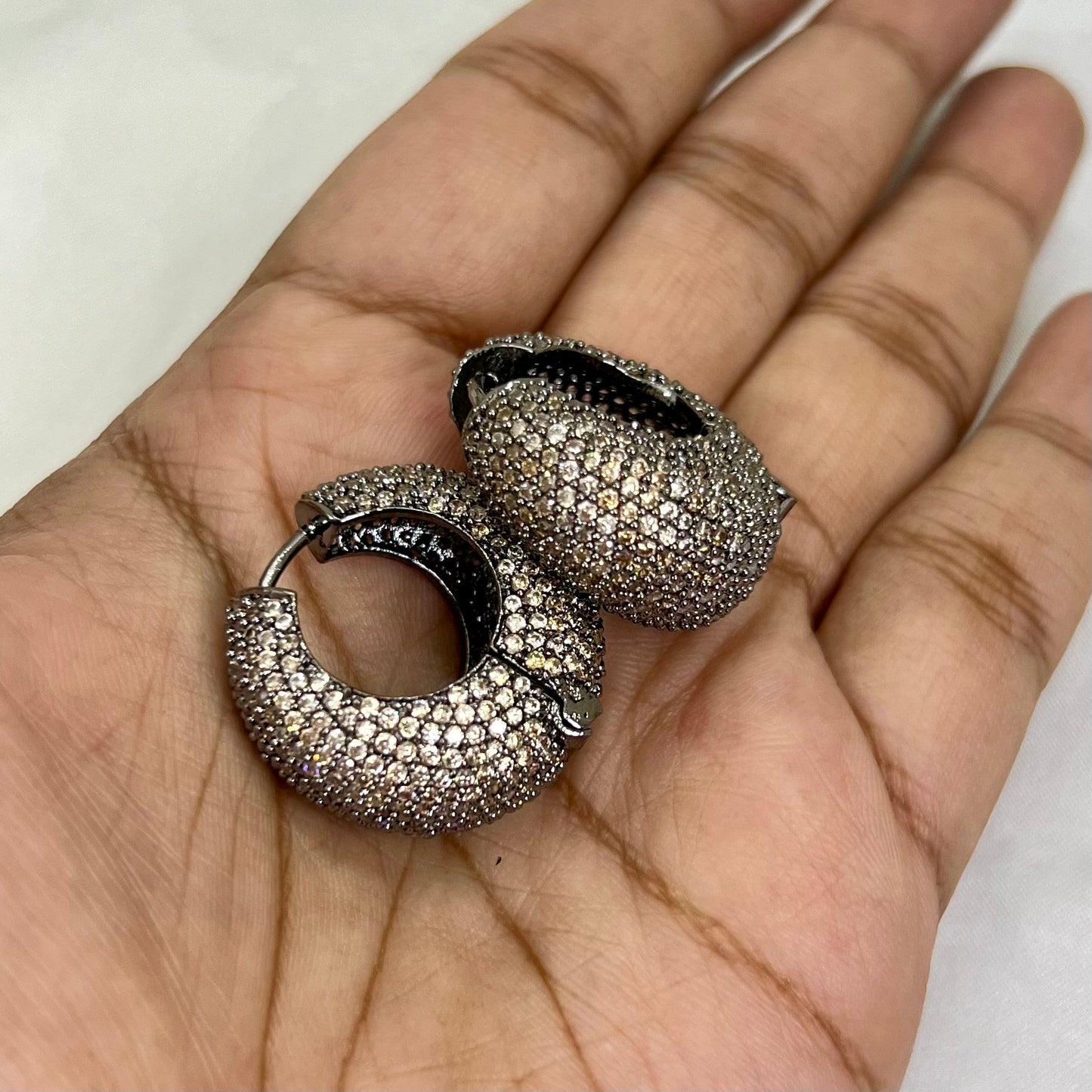 Charlotte American Diamond Hoops