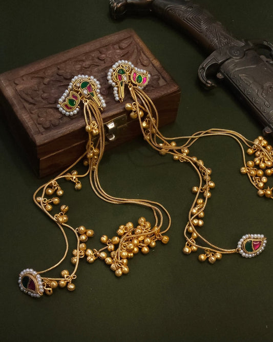 Aamara Kashmiri Earrings with Kaanchain