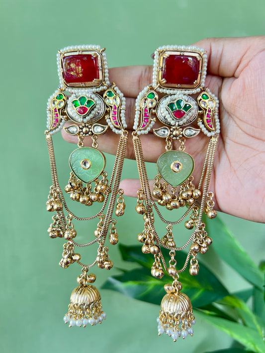 Sanvi Gold Plated Kashmiri Dejhoor Jhumkas