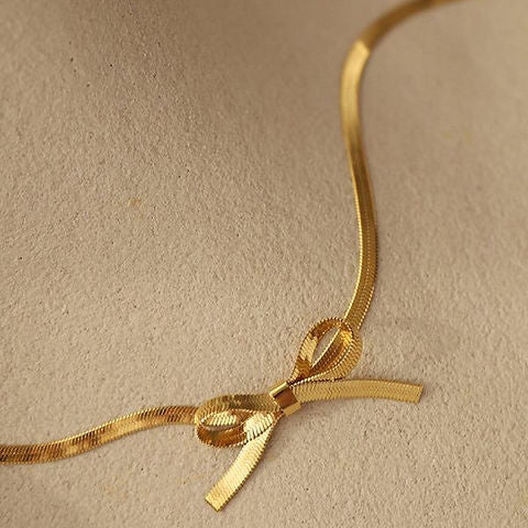 Aamara Bow Gold plated Necklace