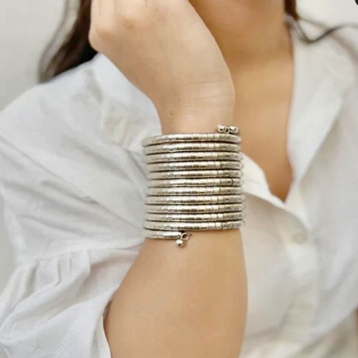 Aamara Silver Spiral Bangles
