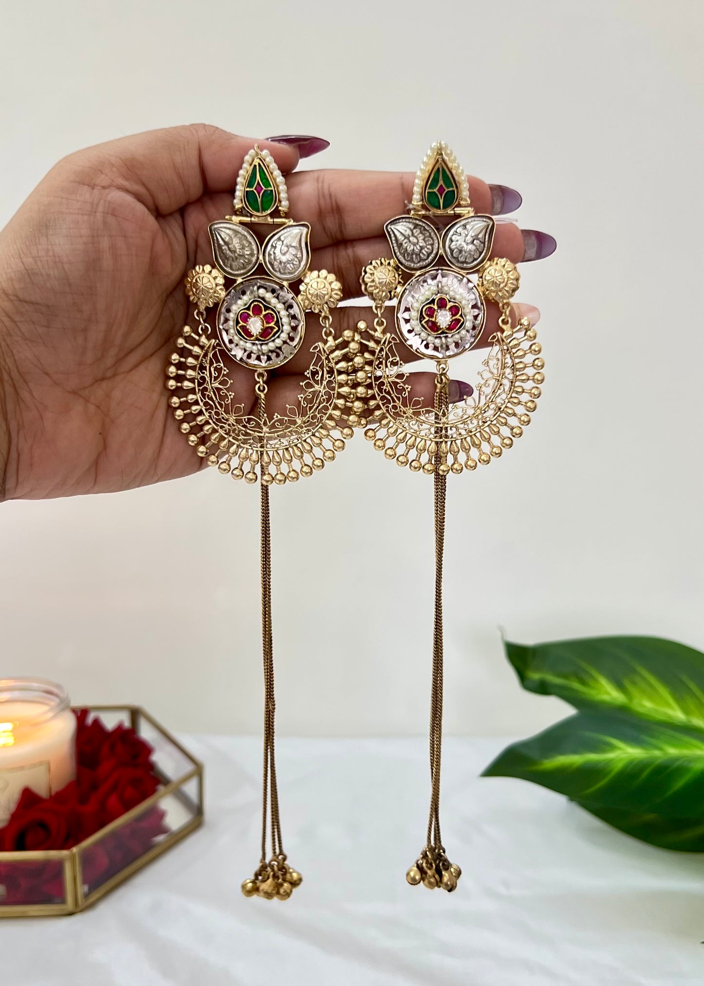 Ashmeet Dual tone Kashmiri Dejhoor Earrings