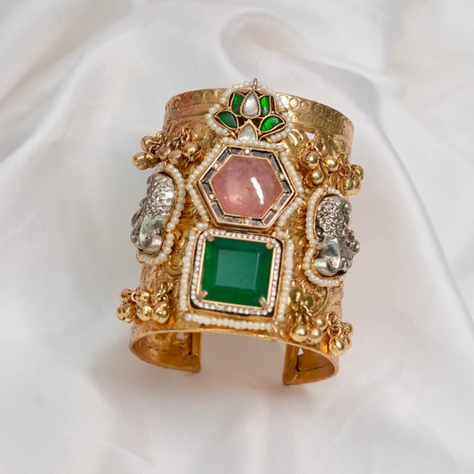 Sahiba Fushion Gold Plated Bracelet Cuff