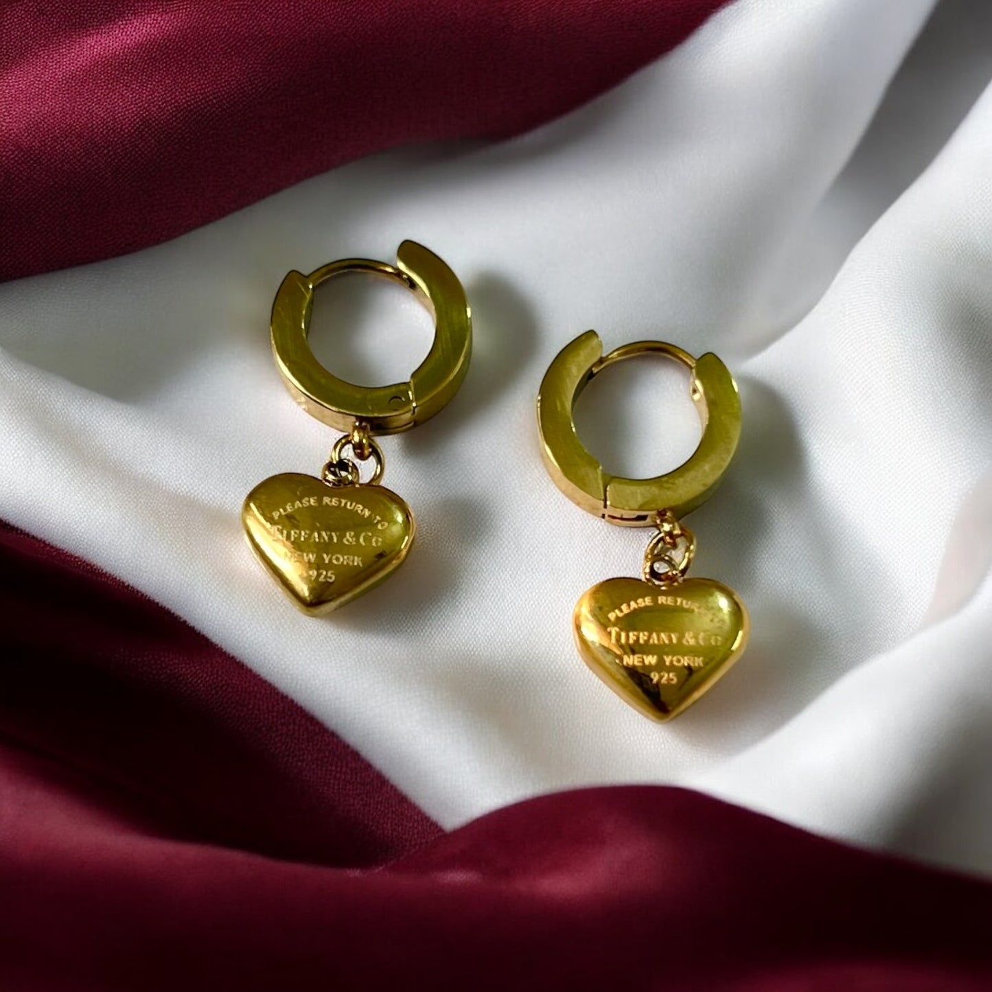 Tiffany heart minimal 18k Gold plated Earrings