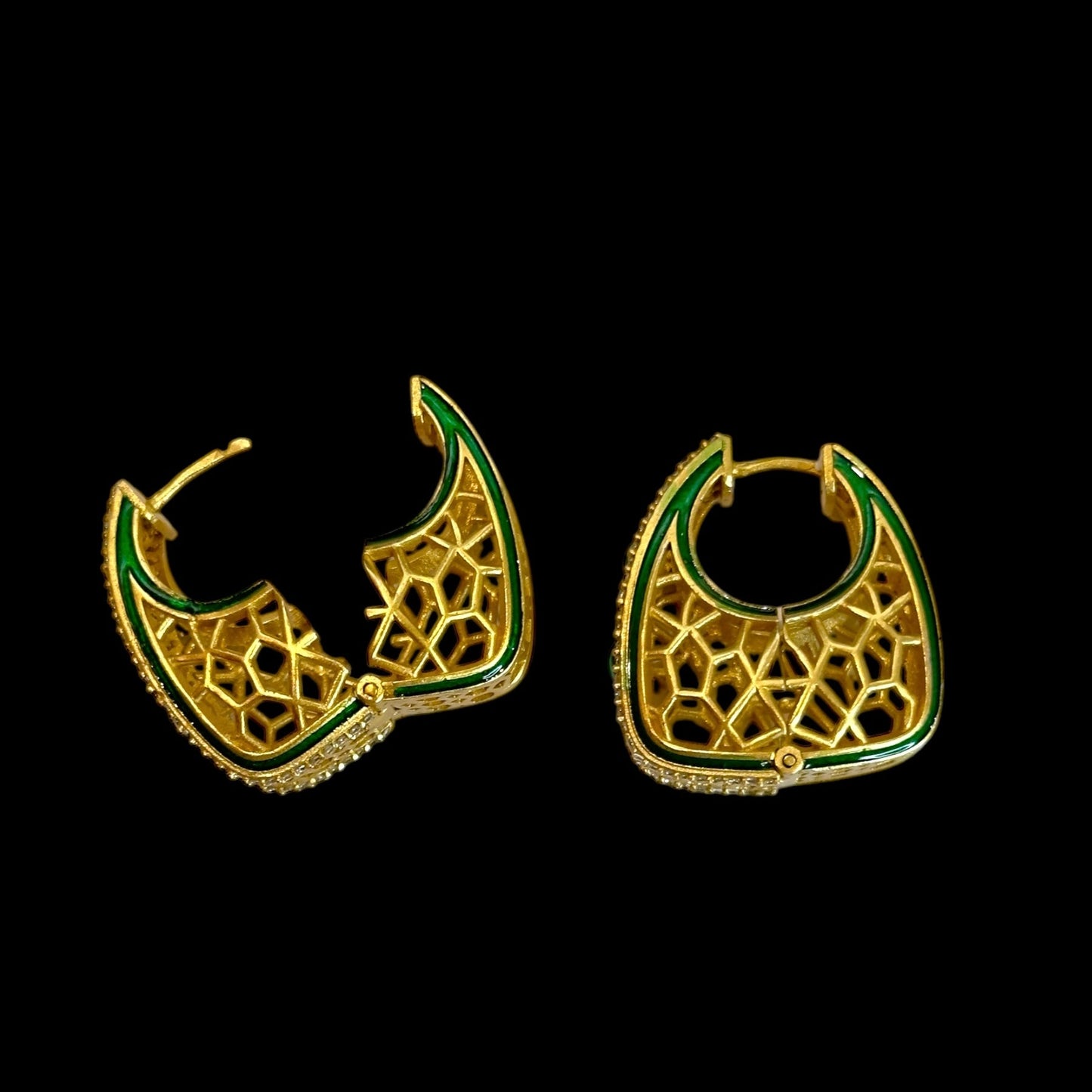 Naira Moissanite Kundan Hoops