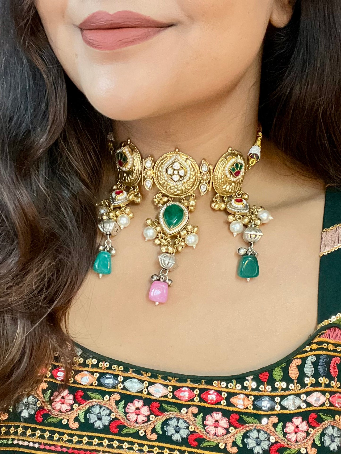 Anvi Gold Plated Fusion Jewellery Set