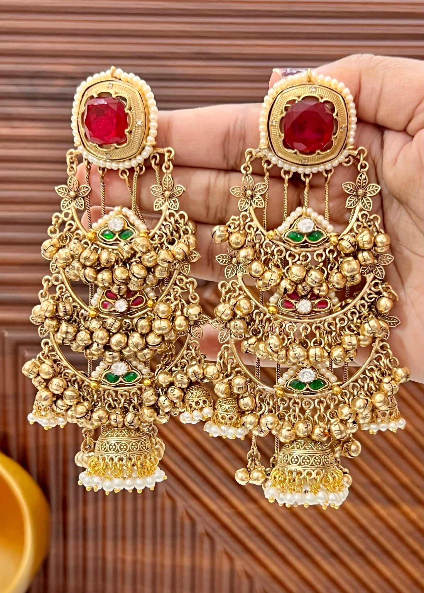 Mohini Gold Plated Fusion Jhumkas