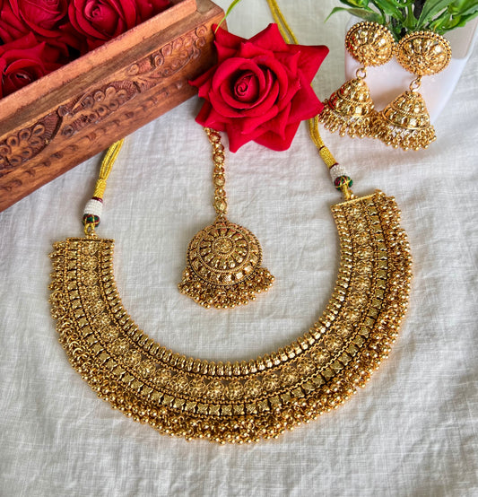 Amrita Gold Plated Jewellery set with Maangtikka