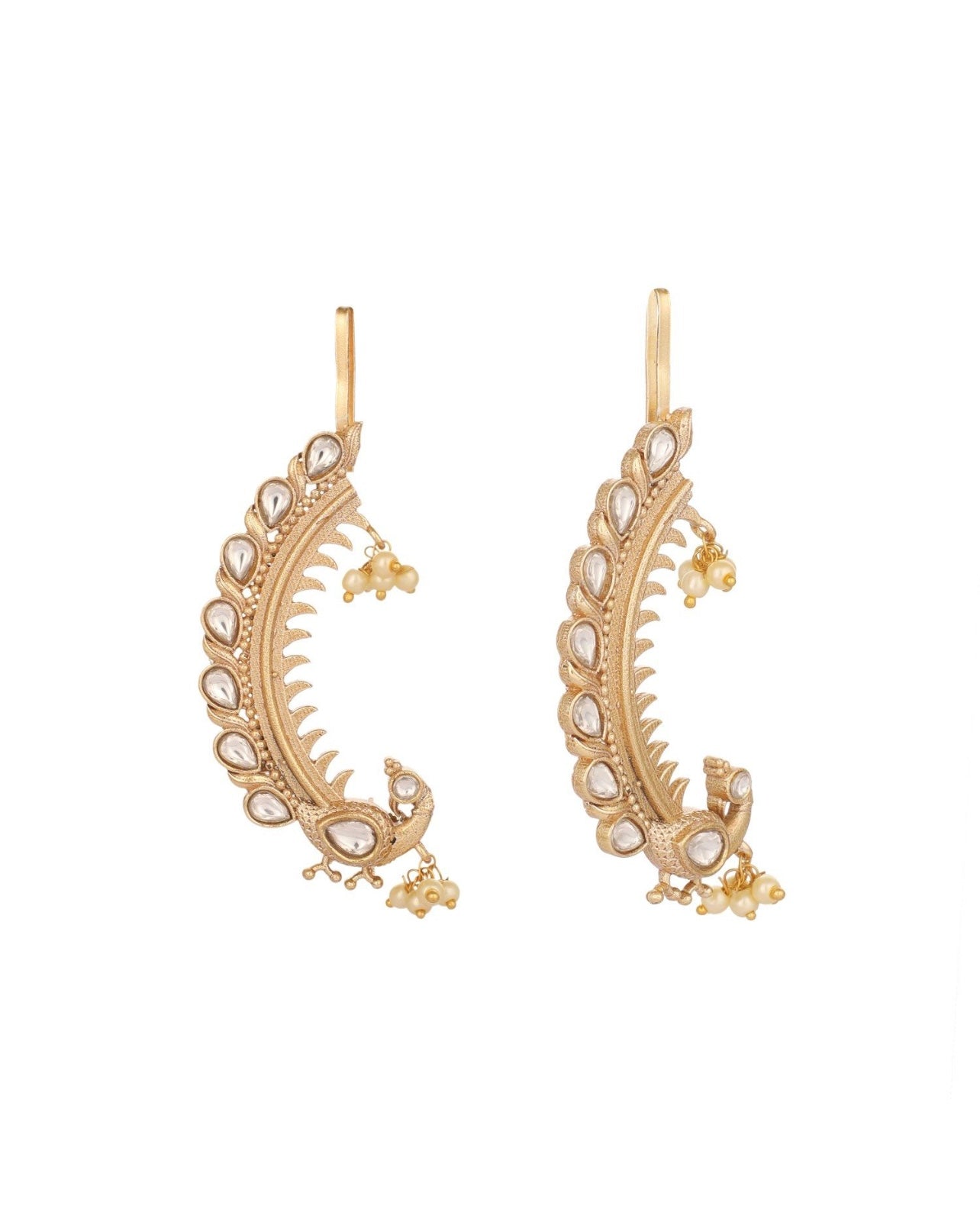 Preeti Gold plated Kaanphool Earrings
