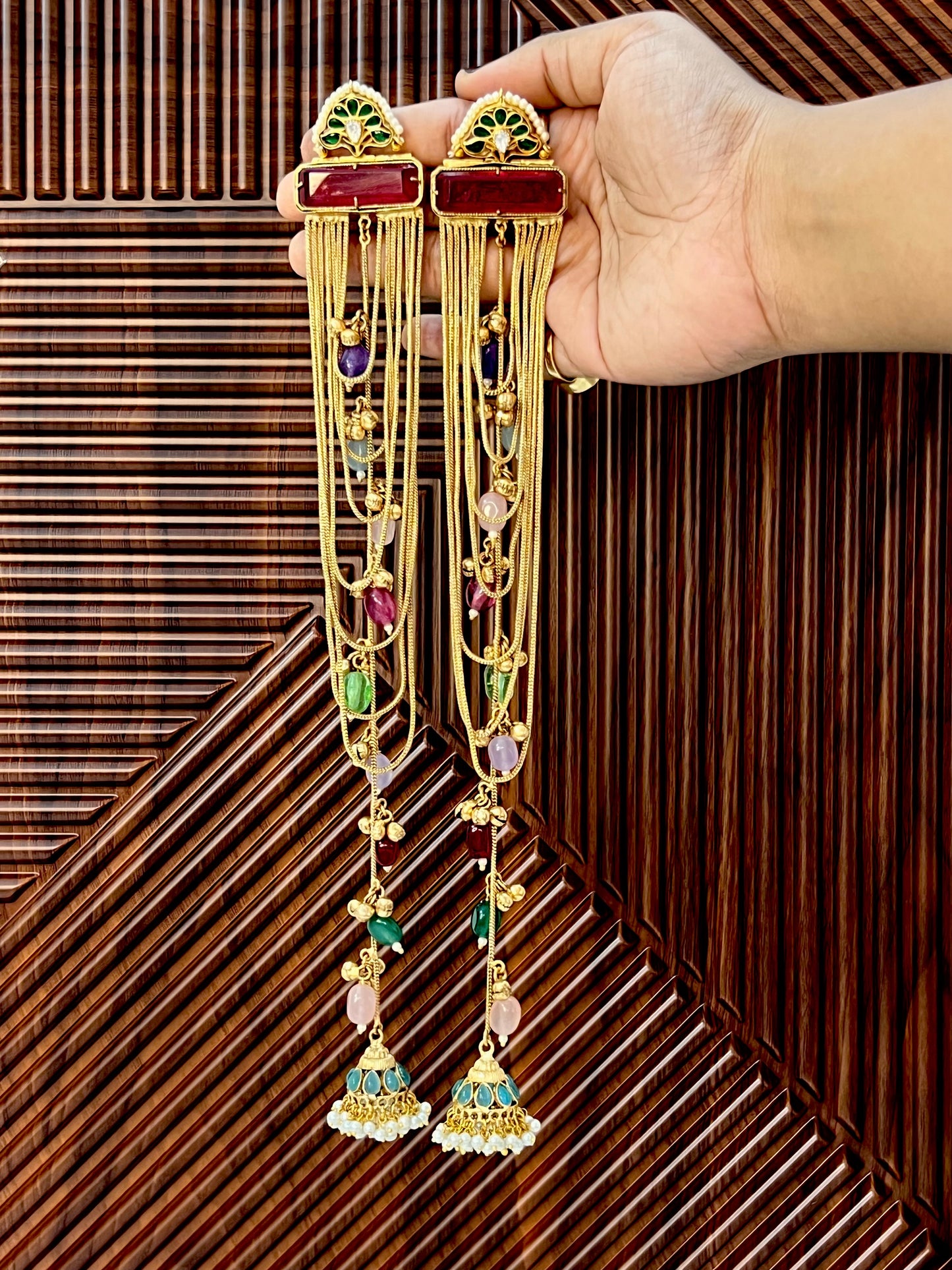 Zohra Gold Plated Kashmiri Dejhoor Earrings