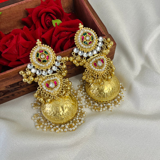 Aaradhyaa Fusion Golden Jhumkis
