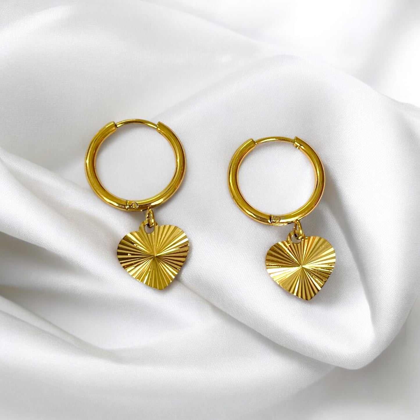 Valentine heart minimal Gold plated Earrings