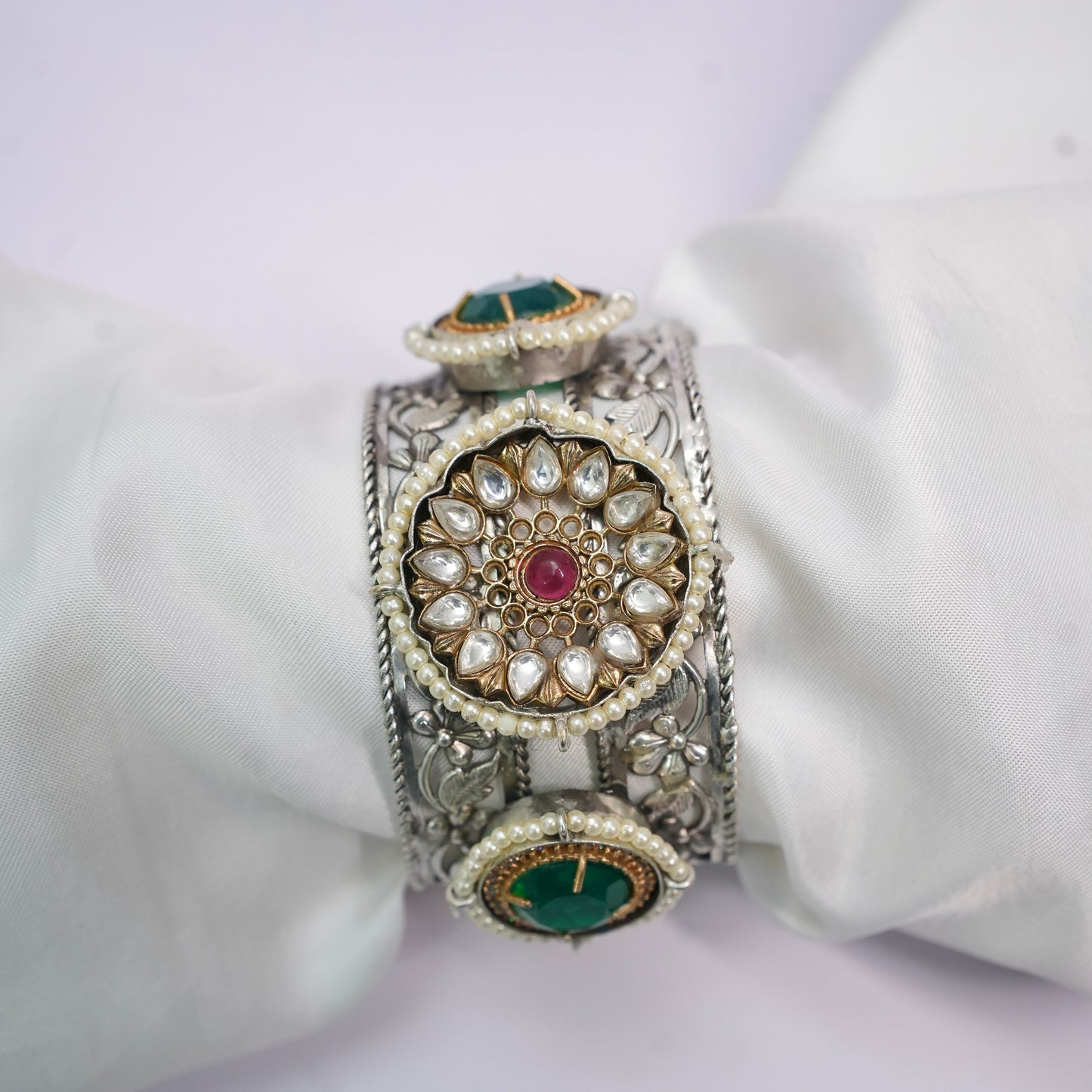 Aishwariya Fushion Silver Plated Bracelet