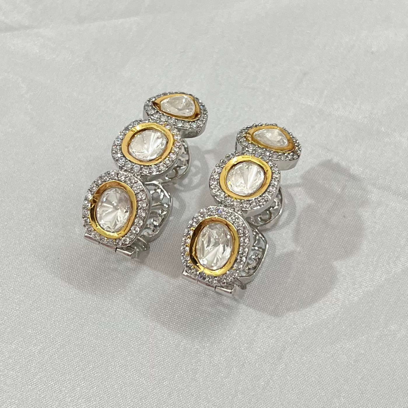 Meera Moissanite Kundan Hoops