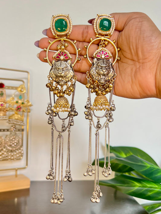 Baagh Dual Tone Kashmiri Dejhoor Earrings