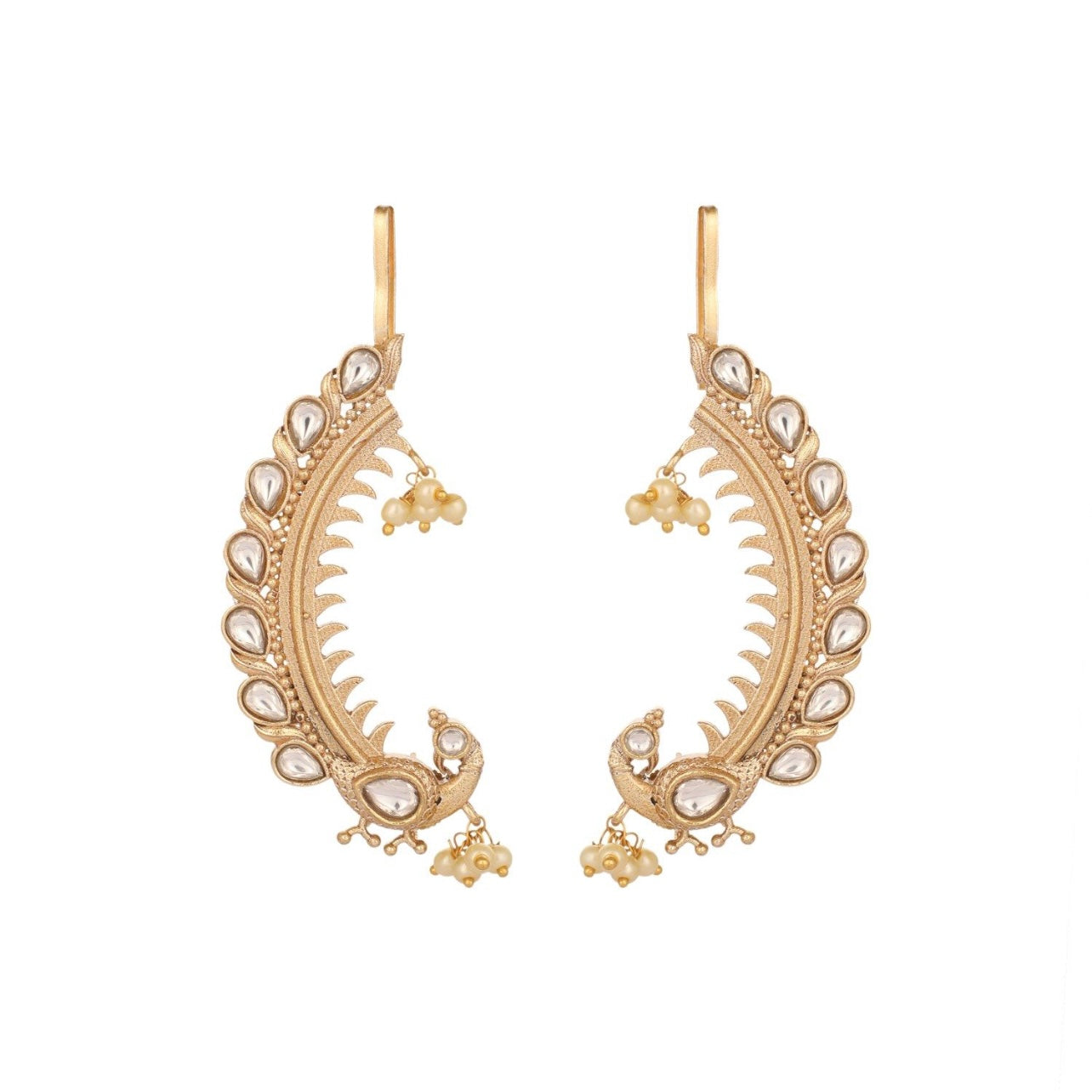 Preeti Gold plated Kaanphool Earrings