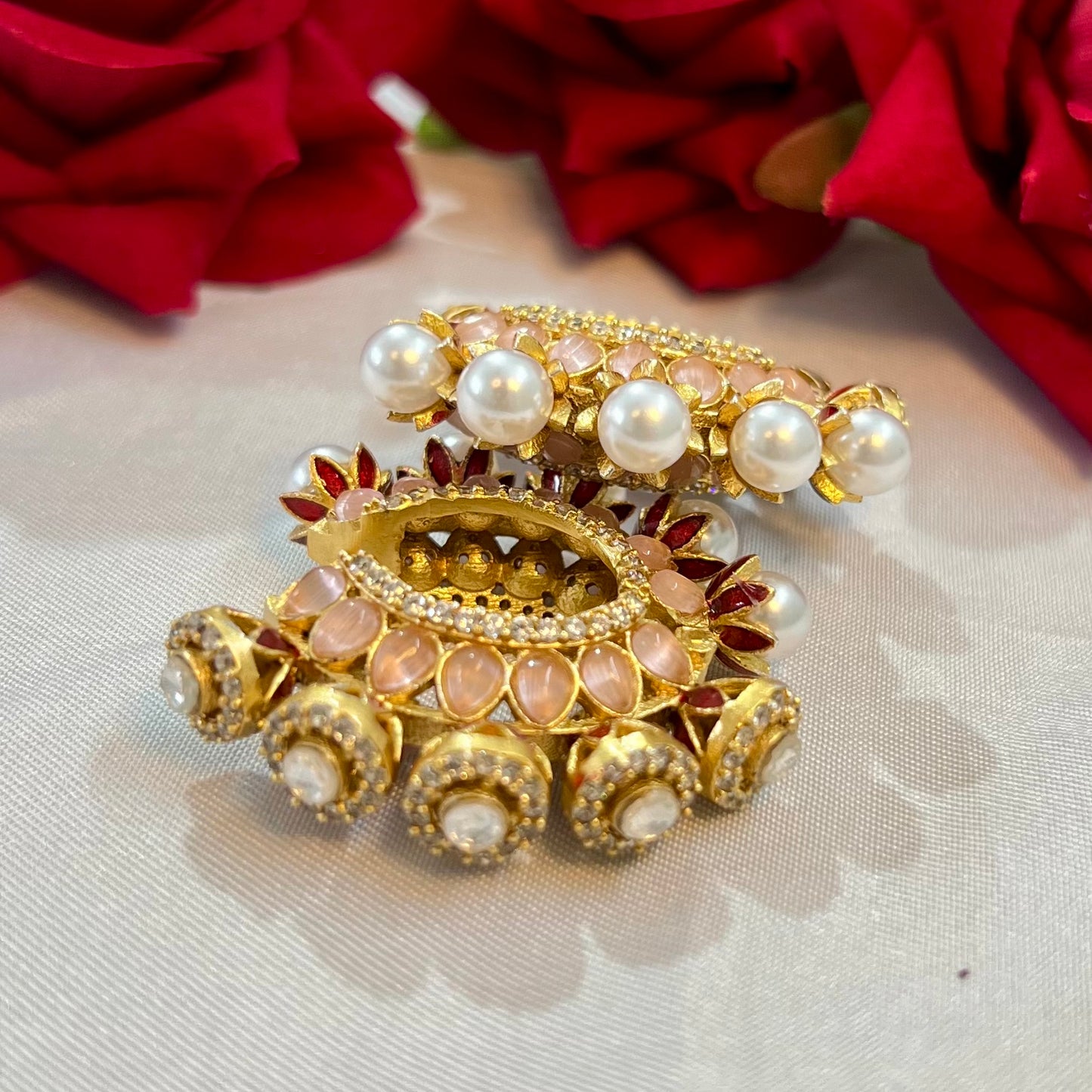 Aamara Polki Kundan Hoops Earrings