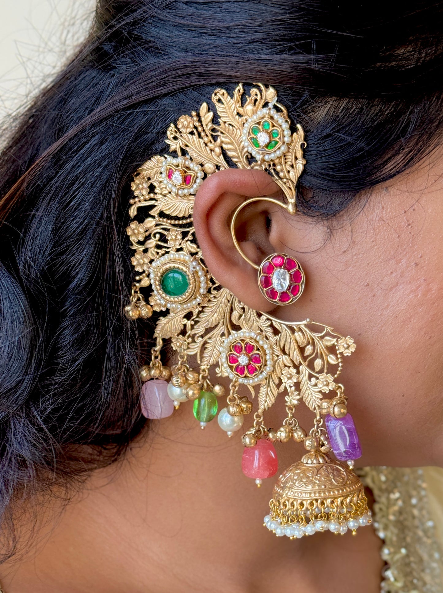 Ipsha fusion Gold plated Kanpasha earrings
