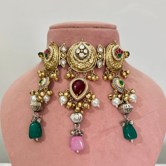 Anvi Gold Plated Fusion Jewellery Set