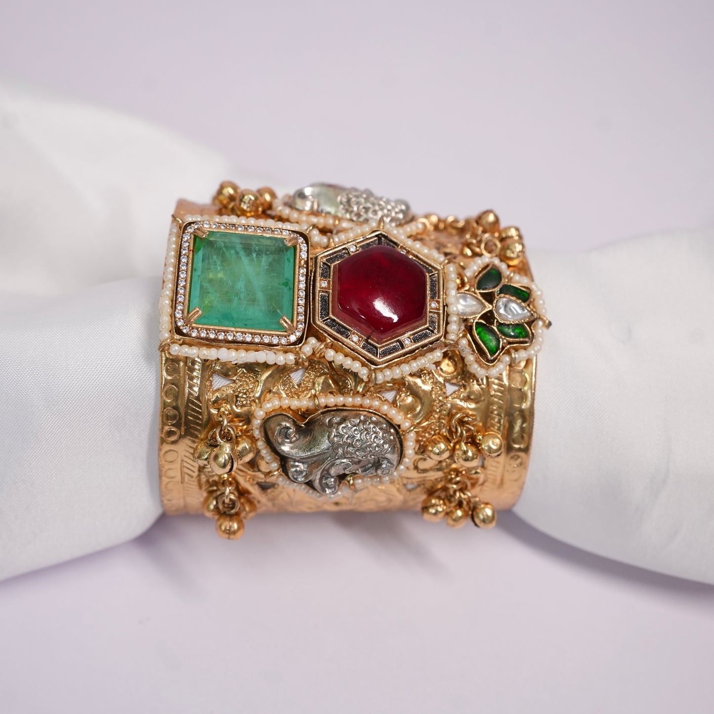 Sahiba Fushion Gold Plated Bracelet Cuff