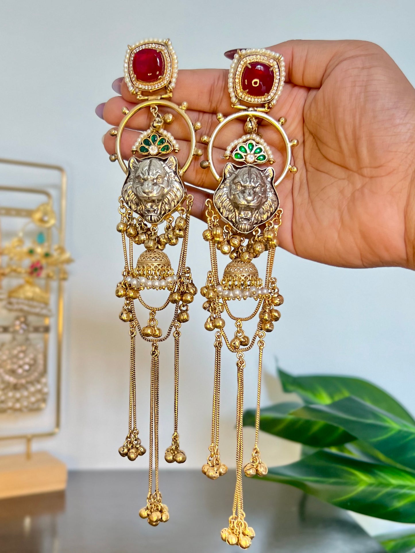 Baagh Dual Tone Kashmiri Dejhoor Earrings