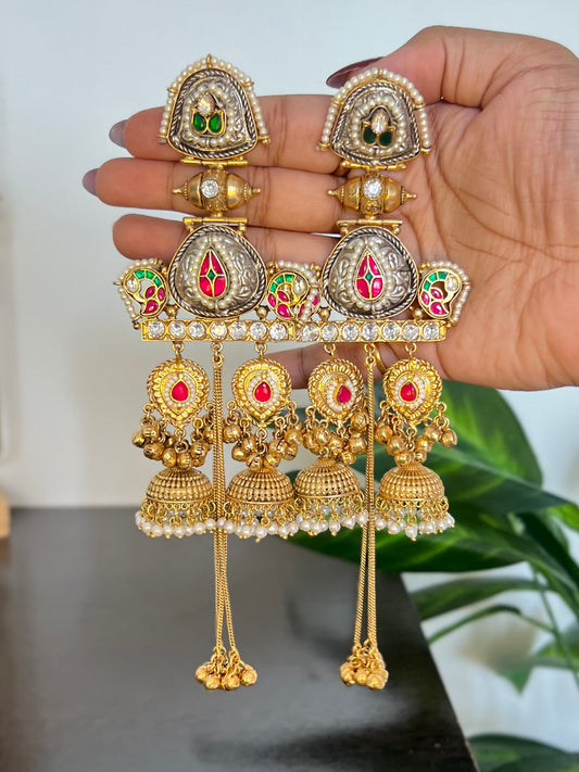 Saiba Gold Plated Dejhoor Jhumkas