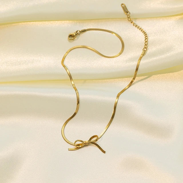 Aamara Bow Gold plated Necklace