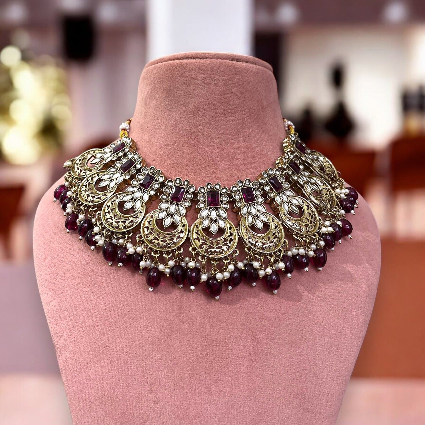 Purple Suhani Kundan Jewellery Sets