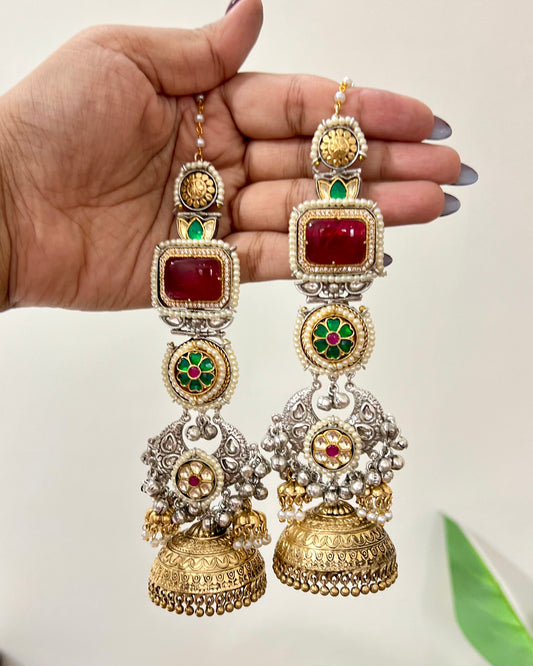 Sahiba Jhumkas with Ear Cuff and Ear Chain