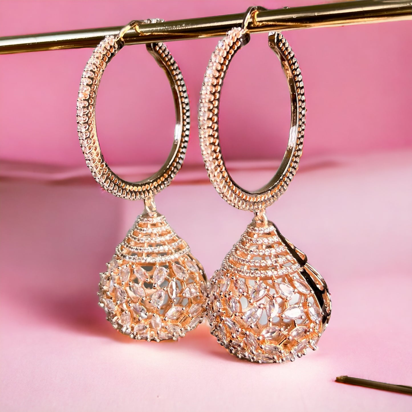 Lucy American Diamond Earrings (Rose Gold)