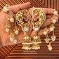 Devika Gold Plated Fusion Kanphool Jhumkas with Kaanchain