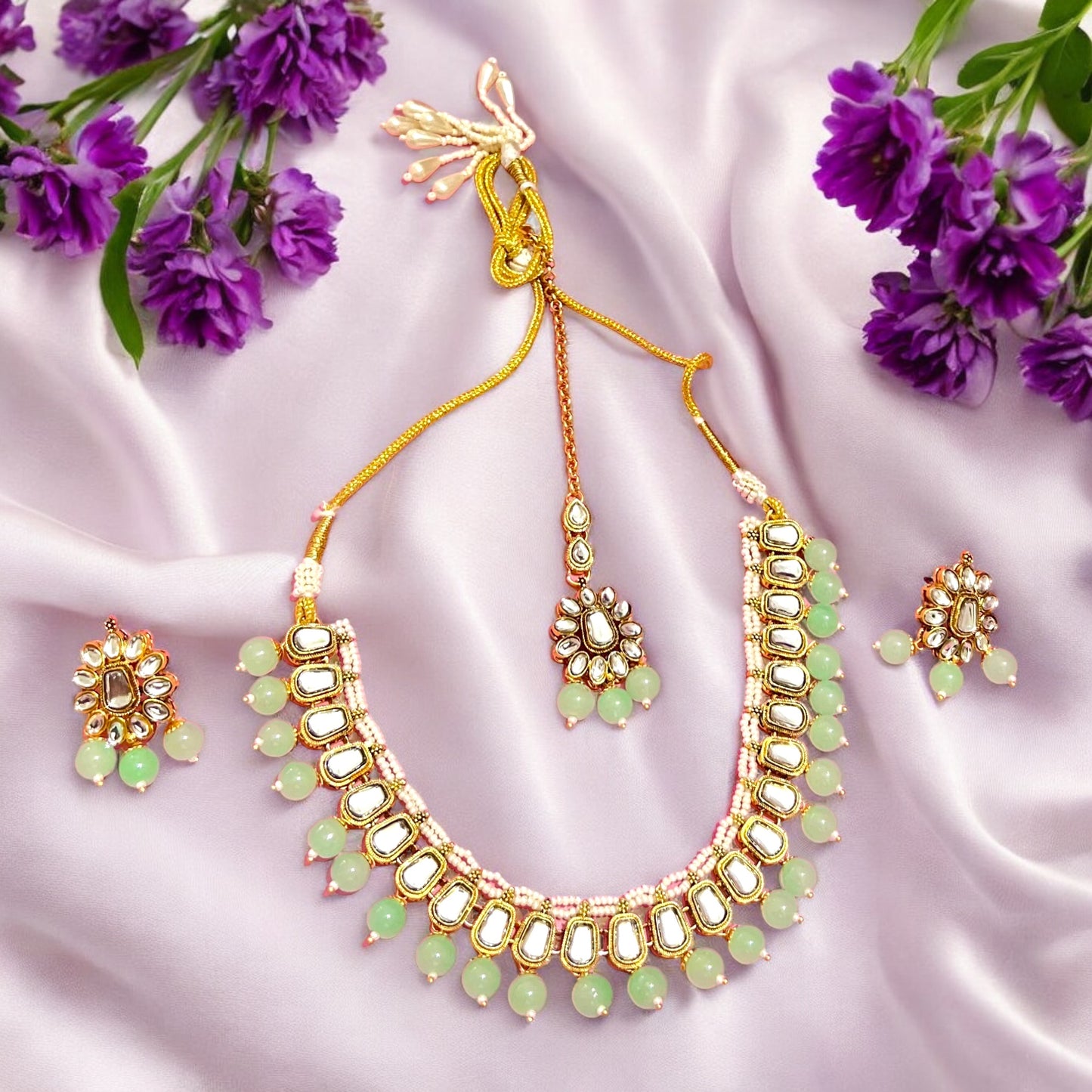 Anjali Kundan Jewellery Sets with Maangtikka