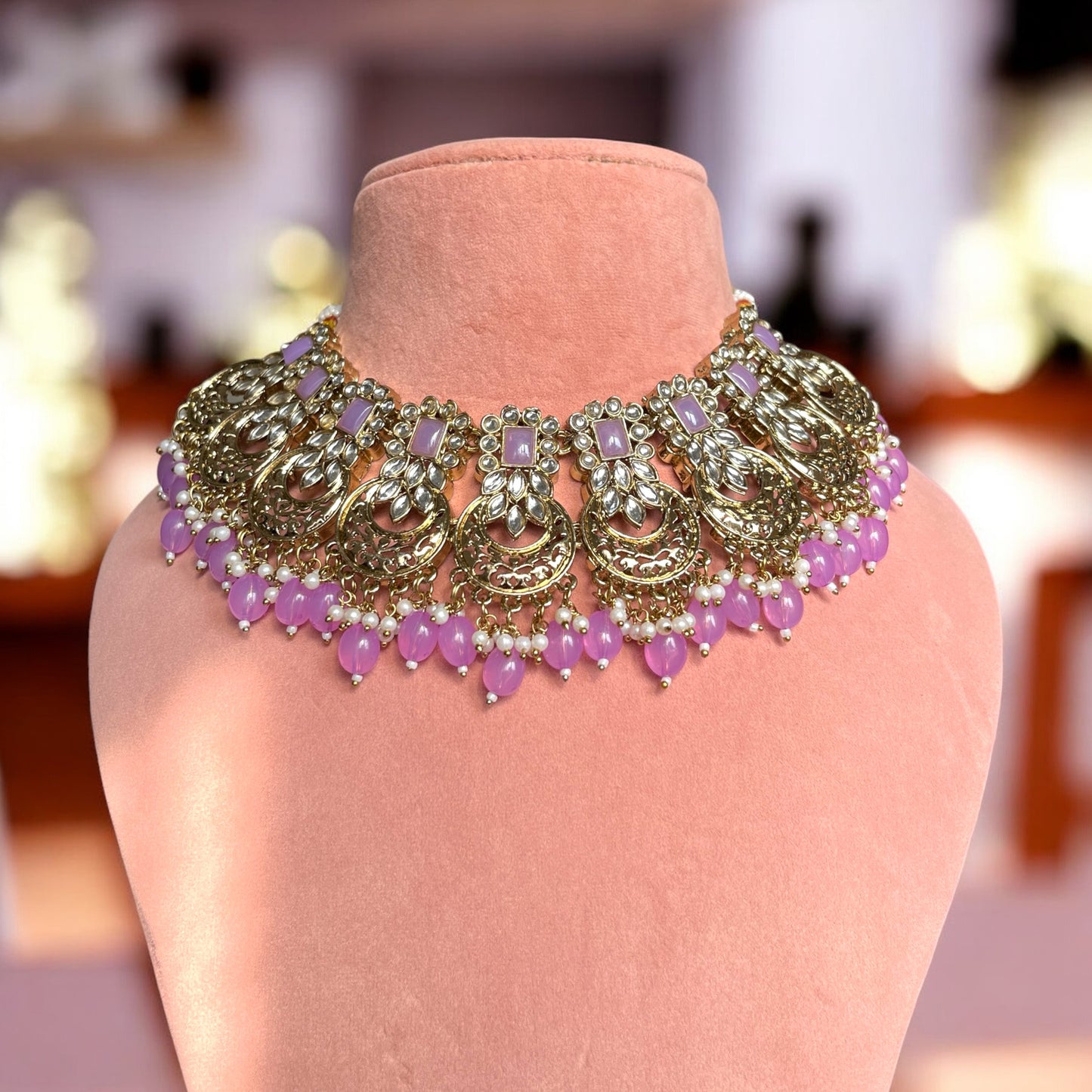 Lavender Suhani  Kundan Jewellery Sets