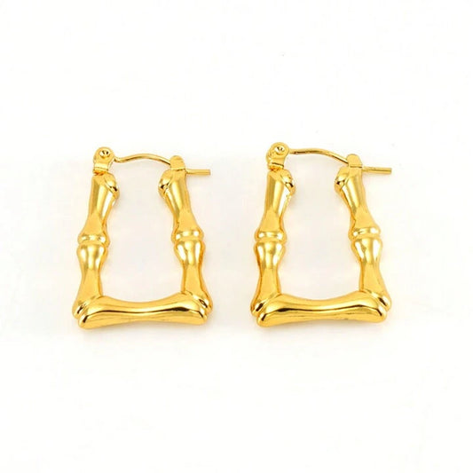 Bamboo Gold Plated Earrings