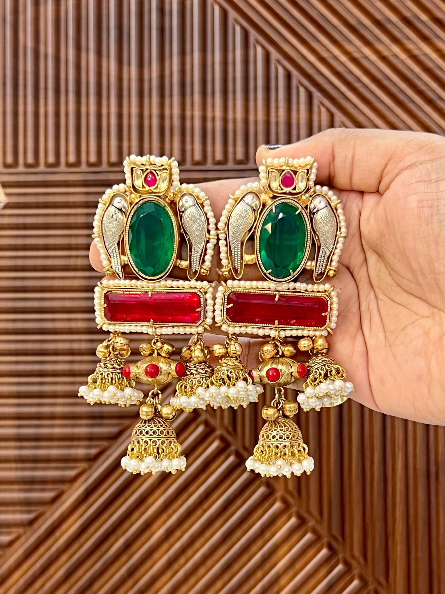 Maahi Gold Plated Earrings with Doublet Stone