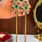 Alia 18k Gold Plated Kashmiri Dejhoor Earrings with Doublet Stone