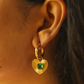 Emerald Heart Gold plated Earrings
