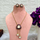 Purple Ira Kundan Jewellery set