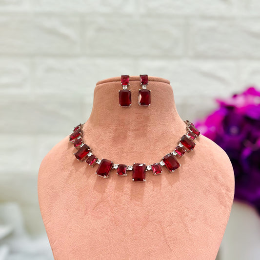 Ruby Red Ella Jewellery set