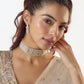 Raima Gold Finish Kundan Polki & Pearl Choker Necklace Set