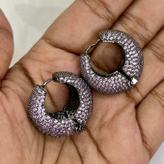 Charlotte American Diamond Hoops