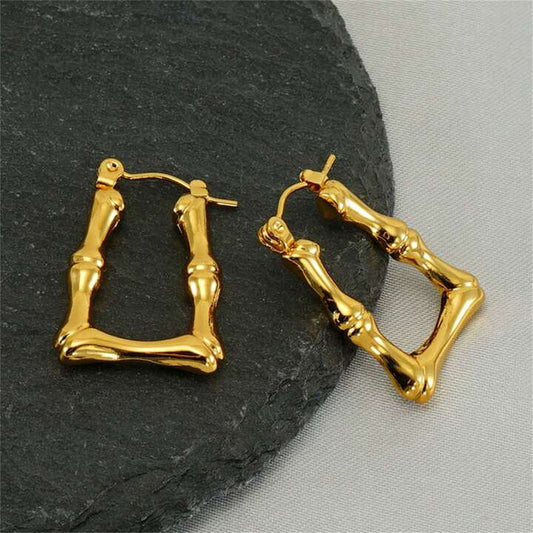 Bamboo Gold Plated Earrings