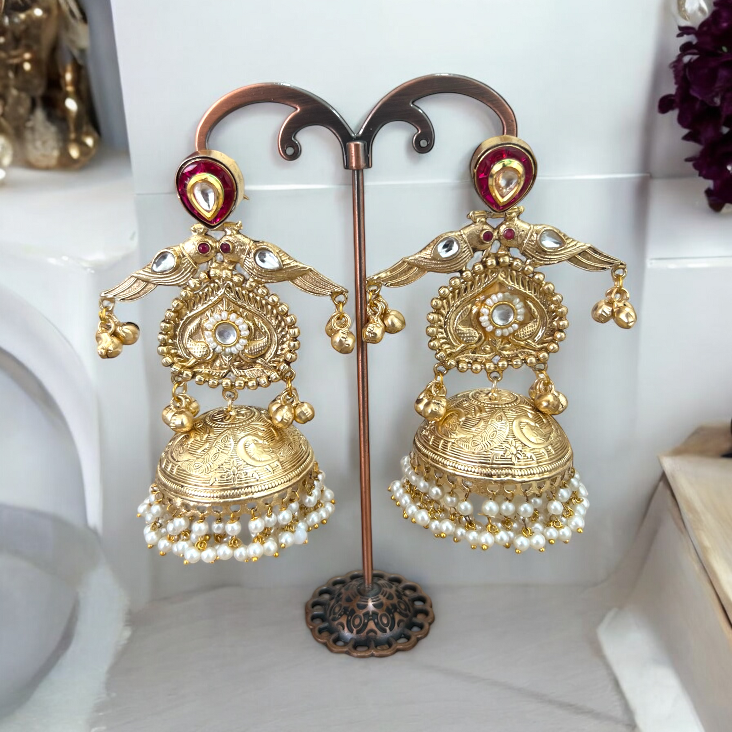 Love Bird Fusion Jhumkas